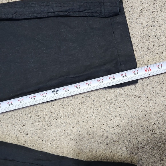 Athleta Cabo Linen Wide Leg Pant Pull On Drawstring Black Size 6 - Picture 8 of 12